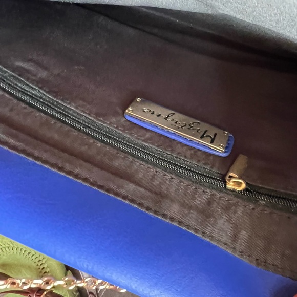 Miztique designer cobalt blue gold chain strap hardware bag - Picture 11 of 13